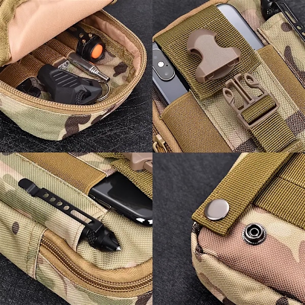 Ulkoilu Urheilu Vedenpitävä Tactical vyölaukku (Musta Python-kuvio)