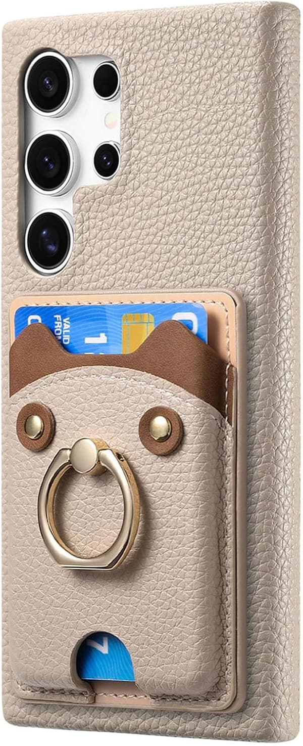 Etui til Samsung Galaxy S25 Edge, med støtte, fallbeskyttelse (Khaki)