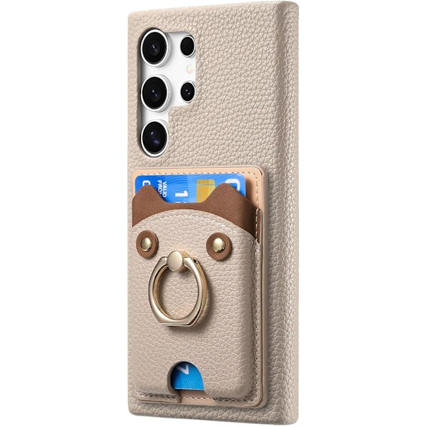 Etui til Samsung Galaxy S25 Ultra, med støttefod, faldbeskyttelse (Khaki)
