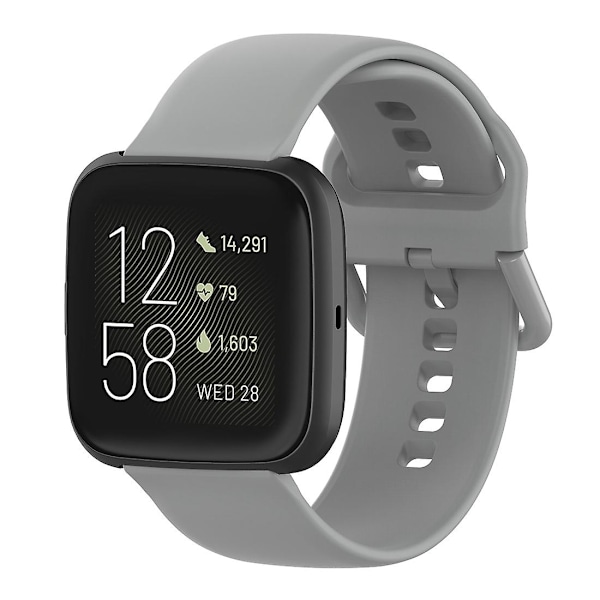 23mm farge spenne silikon armbåndsurrem for Fitbit Versa 2 / Versa Lite / Blaze, størrelse: S Gray