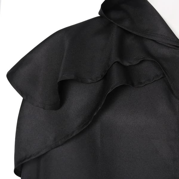 Hettekåpe Kappe Solid Lang Kappe Roll Cosplay Black S