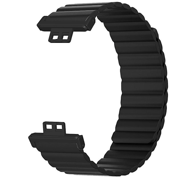 Magnetisk silikonrem erstatnings klokkebånd for Huawei Watch Fit / Watch Fit Special Edition Black
