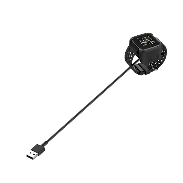 Svart USB-snabbladdningskabelladdningsdockningsstation för Fitbit Versa 2 för smarta klocktillbehör