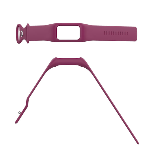 Integrer silikoneurrem til Fitbit Charge 6/5/4/3, urrem med etui Wine Red