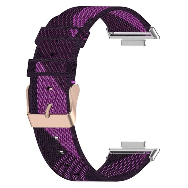 För HuaweiWatch Fit 2 för Smart Watch Nylon Loop Strap Armband Andas handled Purple stripe
