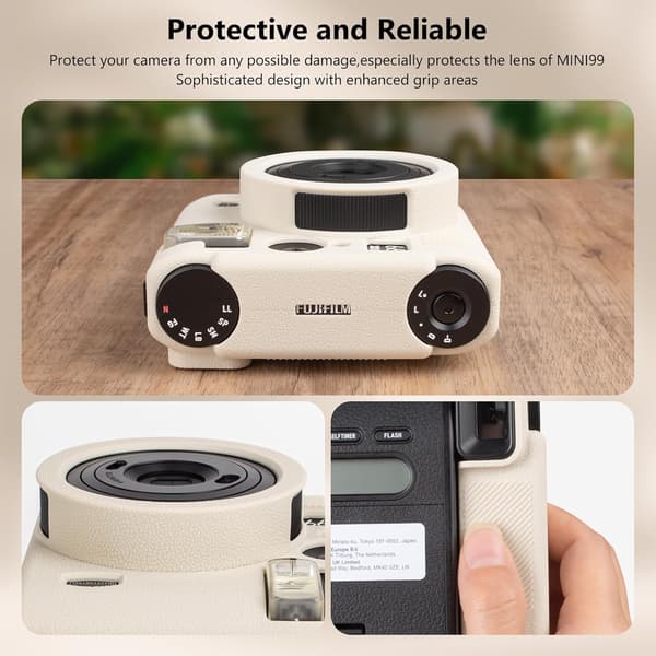 Etui - For Instax Mini 99 Instant Camera, Silikondeksel (Off-White)
