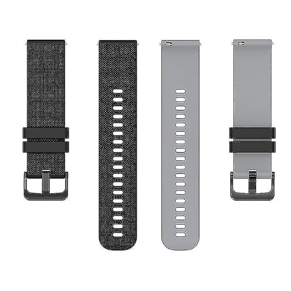 Klokkestropper for Garmin Vivoactive 4/Garmin Forerunner 255 klokkebånd Grid Texture erstatningsklokke Black Grey D Garmin Forerunner 255