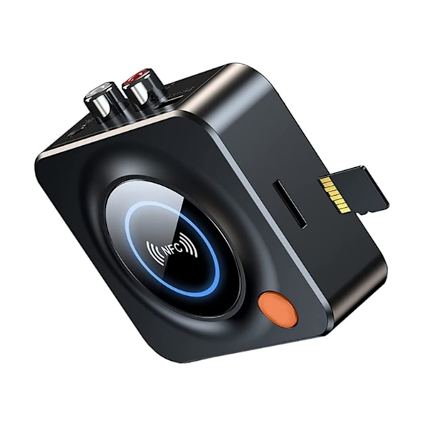 Bluetooth 5.1 Receiver, Trådløs Audio Adapter med NFC/TFCard Slot/3.5mm Aux/RCA/, Lav Latency til Stereoanlæg,