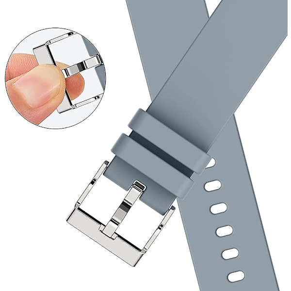 Smartklokkeremmer, 20 mm utskiftbare, justerbare smartklokkeremmer Gray
