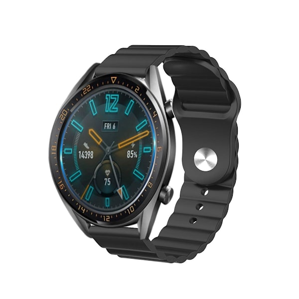 20mm Smart Watch Rem til Huawei Watch GT2 42MM/Huami Amazfit Watch Youth Edition - Korallerød Black A Huawei Watch GT 2 42mm