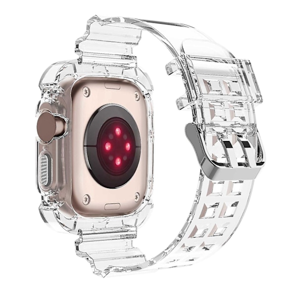 Håndleddsstropper for Apple Watch Ultra 49mm to rader hull TPU Smart Watch Band erstatning håndleddsstropp I Transparent, Transparent A Apple Watch Ultra 49mm