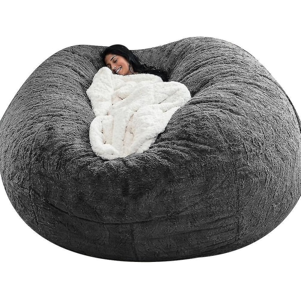 Lazy Sofa Bean Bag Kunstig Pels Bean Bag Bean Sofa dark grey 150cm*75cm