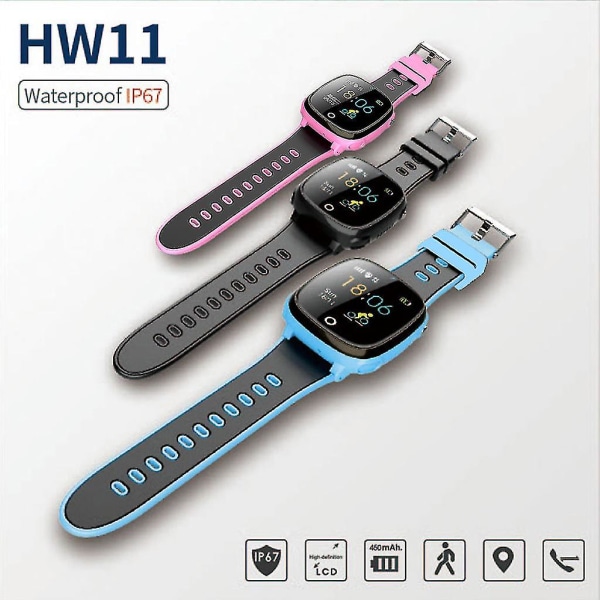 Hw11 Ip67 Vattentät Smart Watch GPS Spårning Säkerhetsstaket Sos Call Black