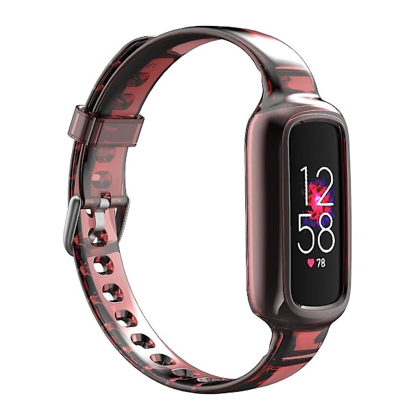 Ersättning Mjuk TPU Klockarmband Justerbart handledsrem för Fitbit Luxe Red A Other Smartwatch Model