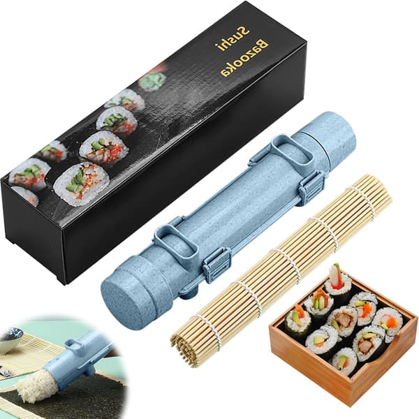 Sushimaskin - Bazooka Maker Kit med rullmatta (blå)