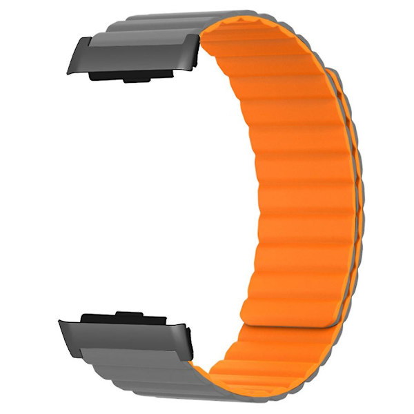 For Huawei Watch D Magnetisk Justerbar Silikone+Metal Rem Grey Orange