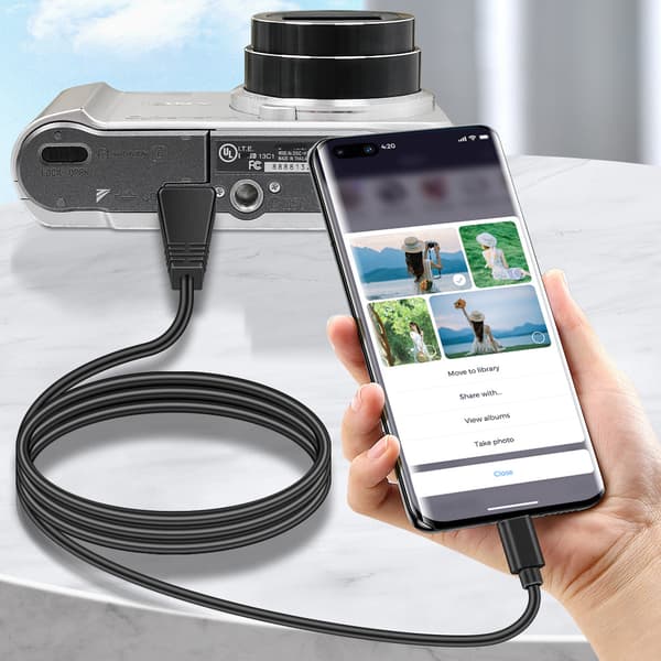 Adaptere USB Type-C til VMC-MD3 OTG-kabel, til Sony Cyber-shot DSC-W320, DSC-W350 kameraer
