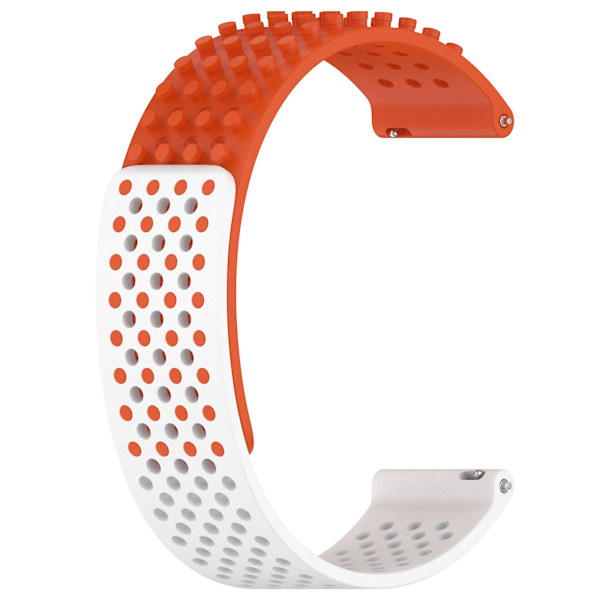 Silikonklockarmband 20 mm Andningsbart klockarmband för Garmin Vivoactive 5/garminactive 5/venu Sq 2 Orange White