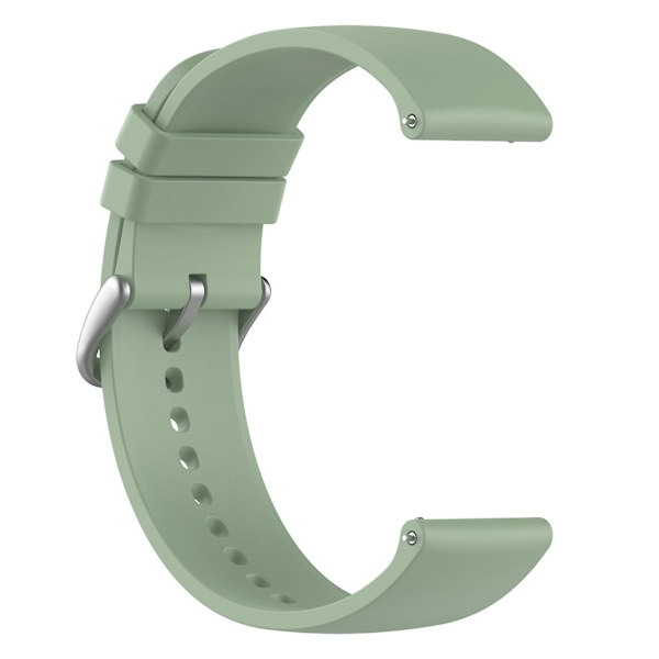 Samsung Galaxy Watch 5 Pro 45mm/Huami Amazfit Bip 3/3 Pro -silikoniranneke 20mm säädettävä rannehihna Lake Green Silver Buckle