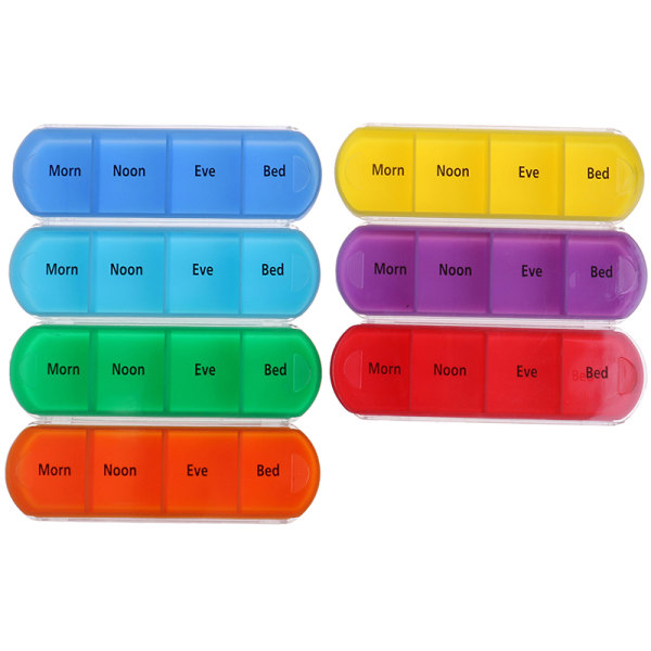 Veckovis 7 dagar Tablett Pill Box Hållare Medicin Förvaring Organizer Behållare Case Medicin Box Case black