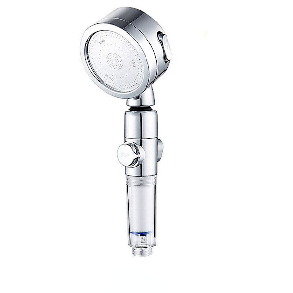 3-modus brusehoved justerbar med filter højtryksvandbesparende justerbar flow one-key stop vand øko regnbrusehoved Transparent handgrip