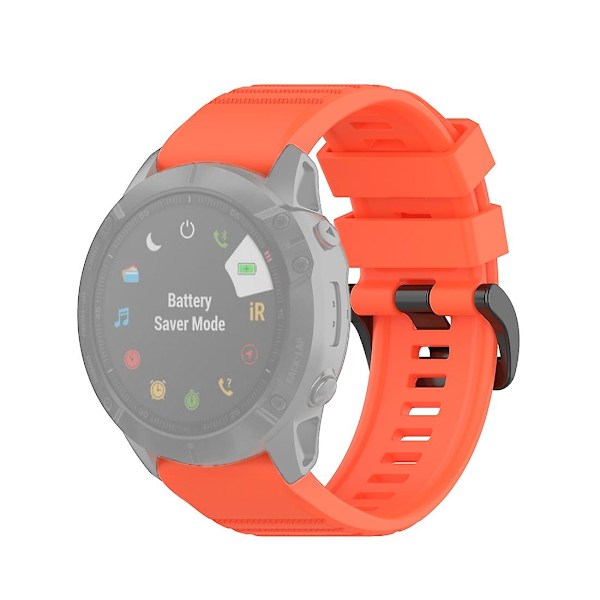 Offisiell teksturert klokkereim for Garmin Fenix 6X 26mm med plast knapp Coral Red