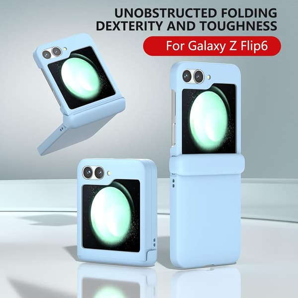 Etui til Samsung Galaxy Z Flip 6, hengselbeskyttelse Light Blue