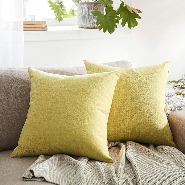 Uteputer til utemøbler Vanntette putetrekk Firkantet hagepute Farmhouse Lin Putetrekk Skall til uteplass Telt Sofa 18x1 Chartreuse 20 * 20 Inch
