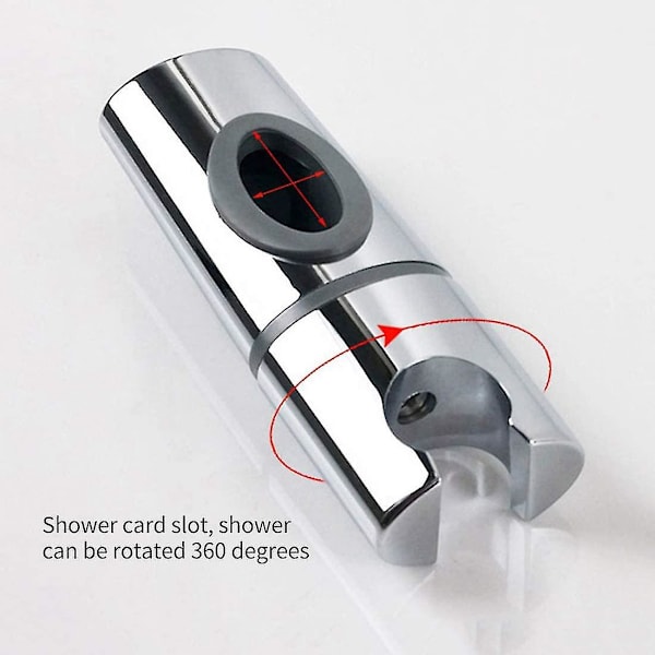 Chrome Abs Brusehoved Holder Bruseholder Clip On Shower Bar Håndbruser Holder 360 Rotation For Badeværelse Oval,s