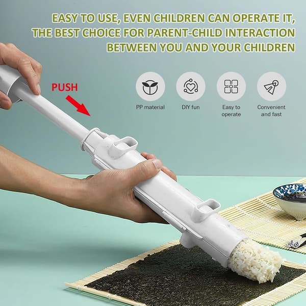 Sushimaskin - Bazooka Maker Kit med rullematte (hvit)