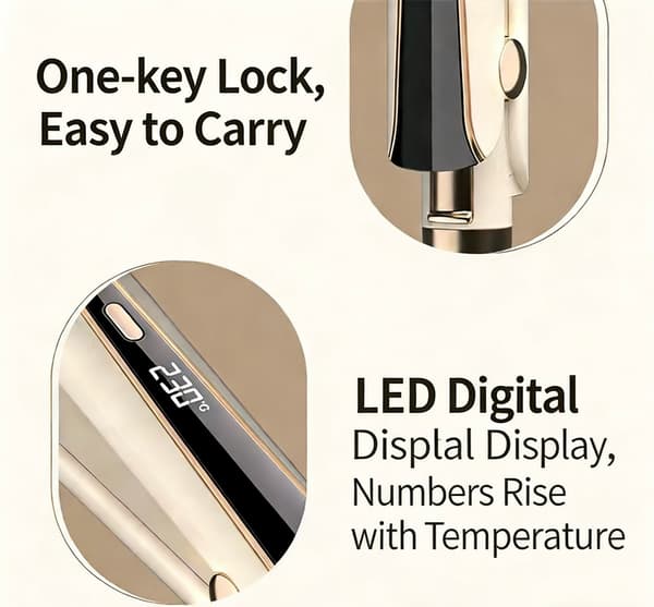 Glattejern, med 30s opvarmningstid, 5 LED temperaturdisplay (sort)