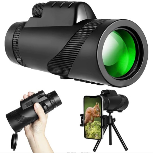 Monokulärt Teleskop 50X60 Hög Effekt Vattentätt Låg Ljus Med Bak4 Prisma, Med Fäste Och Justerbart Stativ