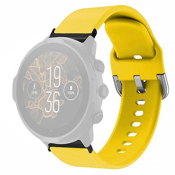 24mm säädettävä silikoniranneke Suunto Spartan Sport Wrist Hr Baro / Suunto 7 -kellolle Yellow