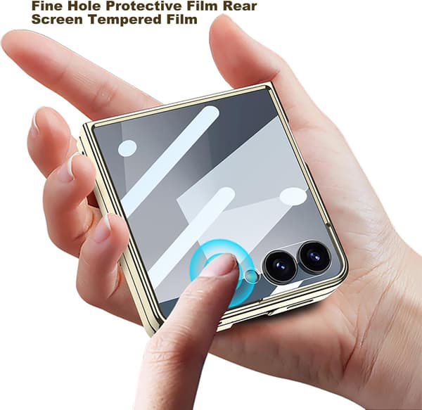 Etui til Samsung Z Flip 7, skinnende malet ridsefast foldbart cover Black 2