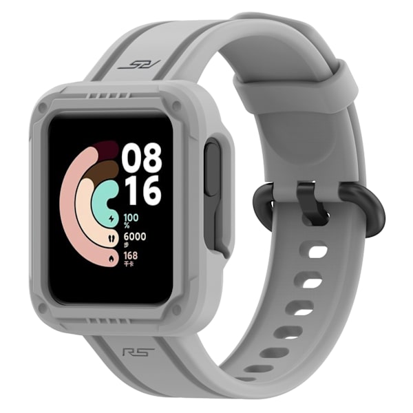 Passer til Redmi 1/Mi Watch Lite/Redmi 2/Mi Watch2 Lite Monokrom Silikon Integreret Urrem Grey