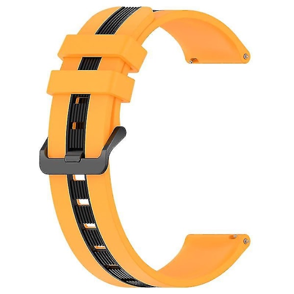 Til Huawei Watch GT 3 42mm/Watch GT Silikone Urrem Bredde 20mm Dobbelt Blød Rem Yellow Black E Samsung Galaxy Watch 5