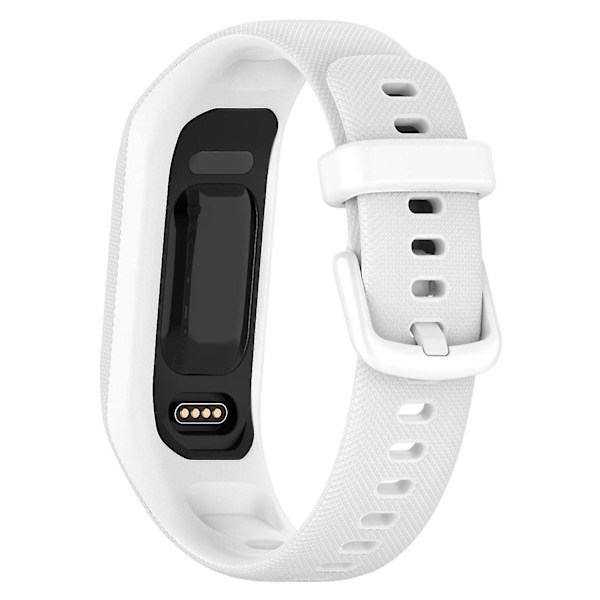 Til Garmin Vivosmart 5 Anti-scratch silikone urrem med etui beskytter håndledsrem White, White B Garmin Vivosmart 5