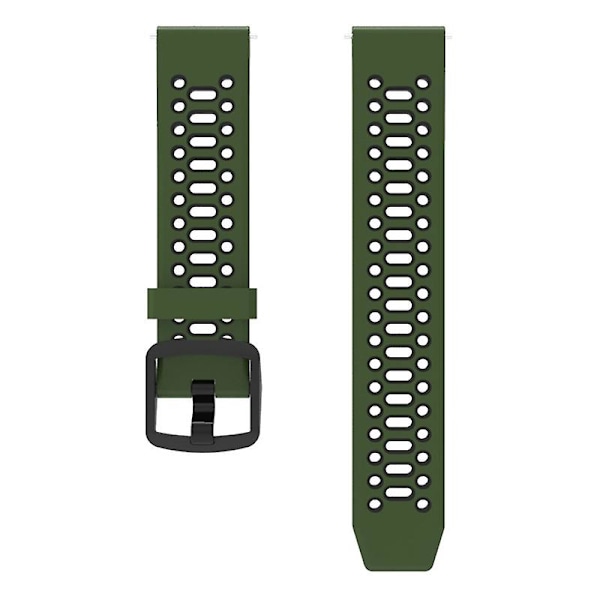 Dubbelfärgat 20 mm silikonarmband för Coros Pace 2/Garmin vivoactive 5/GarminActive 5/Venu Sq 2 Army Green Black