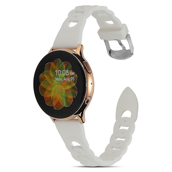 Til Garmin Venu 2 Plus/Samsung Galaxy Watch4 Watch Band 20mm Circle Design Udskiftningsrem White, White A Samsung Galaxy Watch A