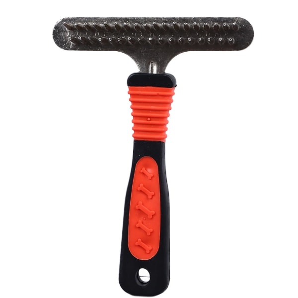 Pet Deshedding Rake Double Row Pins Detangling Large Dog Grooming Comb For Long Thick Hair