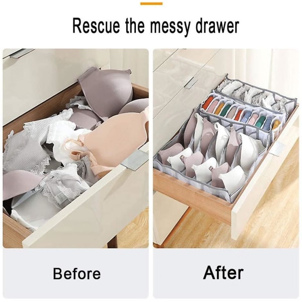 Alusvaatteet Organizer Set -taitettava Alusvaatteet Drawer Organizer White 6 7 11 grid