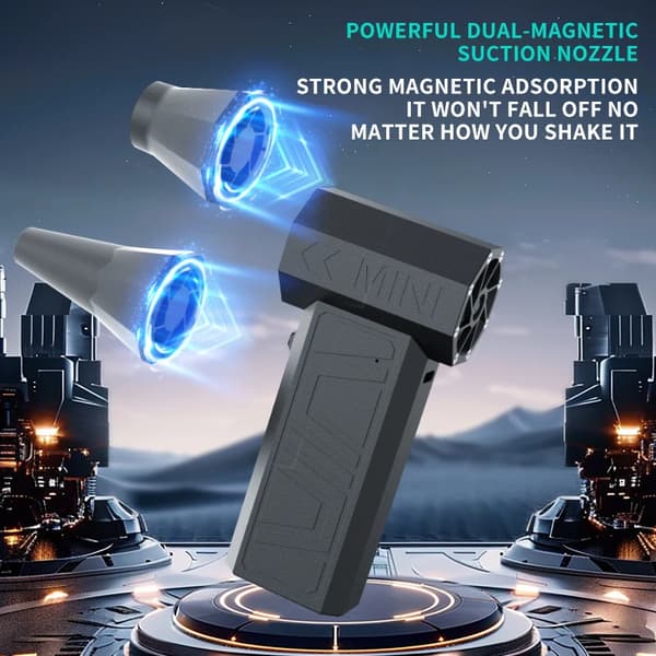Mini støvsuger - 105000 omdr./min. luftblæser med 3 justerbare niveauer (sort)