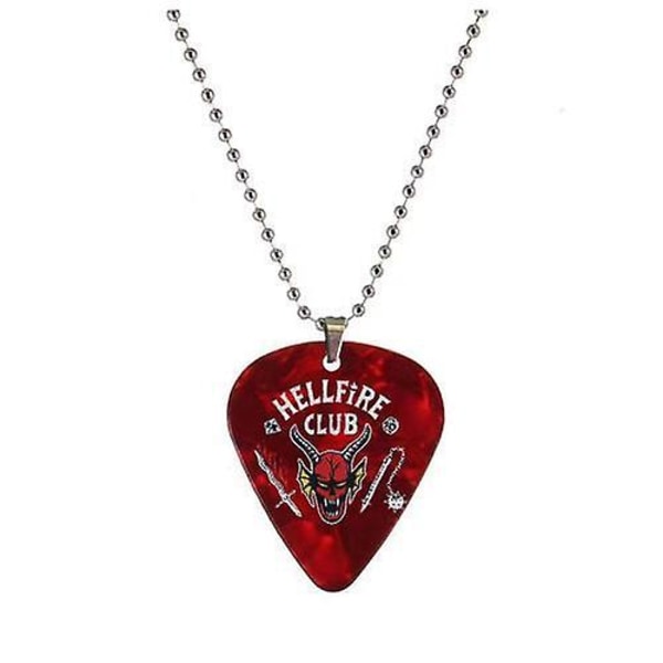 Hellfire Club Stranger Things Eddie Munsonred Guitar Pick Plectrum Ball Halskjede C