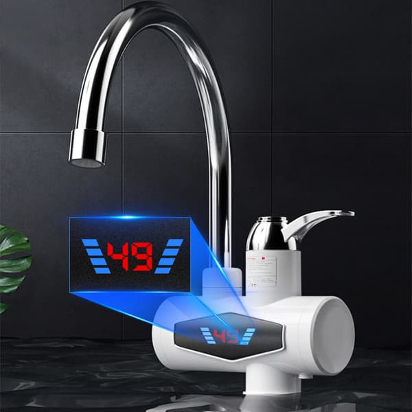 Elektrisk Vandhane 220 V 3000 W LED Digital Display IPX4 Rustfrit Stål Og ABS
