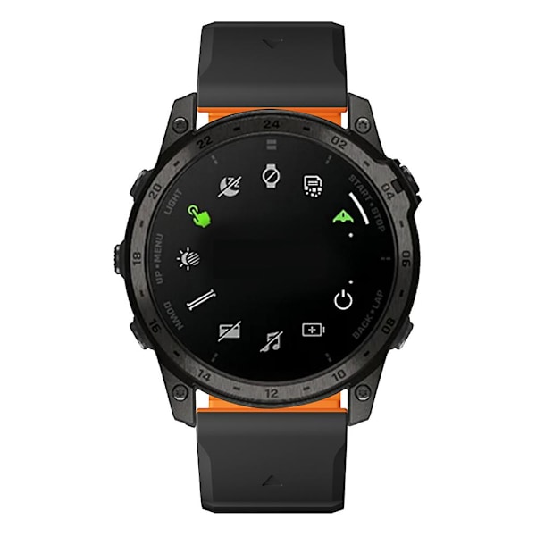 Garmin Fenix 5 / 5X / 6X / 7X -älykellolle 22 mm:n kaksivärinen silikoniranneke Black  Orange