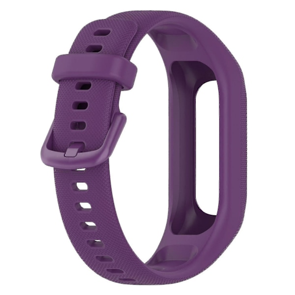 For Garmin Vivosmart 5 Anti-ripe silikon klokkebånd med etui beskytter armbånd Purple, Purple J Garmin Vivosmart 5