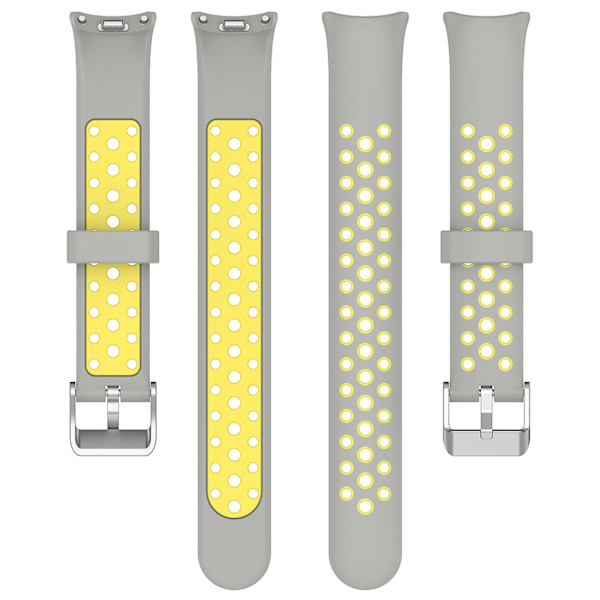 Kaksiväriset silikoniset rannekkeet Xiaomi Smart Band 8 -älykellolle, ruostumattomasta teräksestä valmistetulla liittimellä Grey Yellow