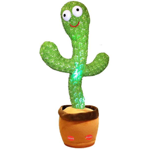 Dancing Cactus Toy, Talking Repeat Singing Sunny Cactus Toy 120 stk Sange til Baby 15S Optag din lyd Syng+Gentag+Dans+Optagelse+LED