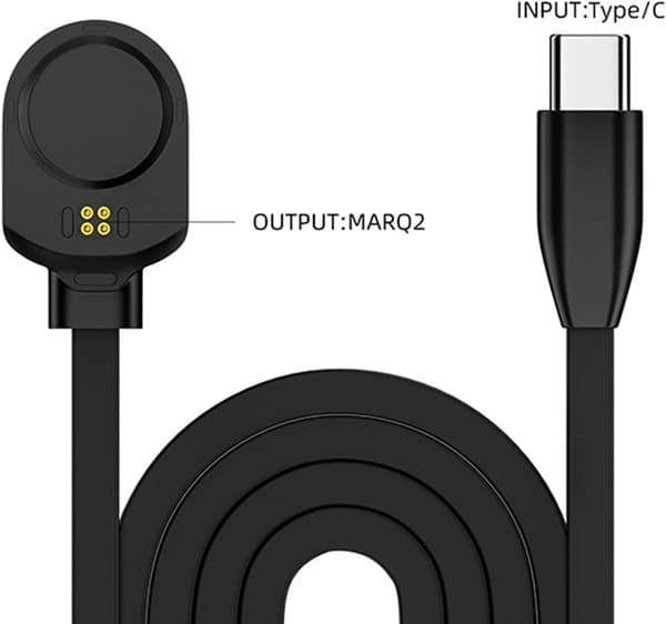 Oplader til MARQ 2 Athlete/Adventurer Smartwatch, 1m USB C-kabel (kompatibel)
