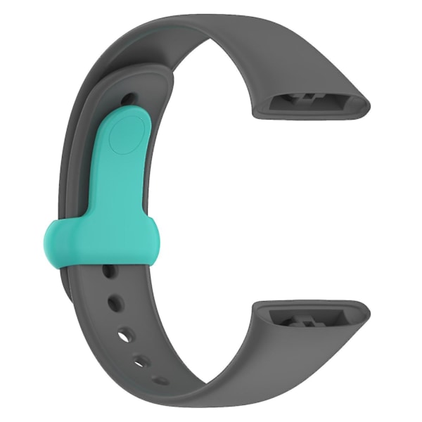 Klokkearmbånd for Xiaomi Redmi Watch 3 - Myk silikonrem med knappspenne Dark Grey Cyan B Xiaomi Redmi Watch 3